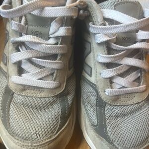 New Balance Kids Gray and White Sneakers